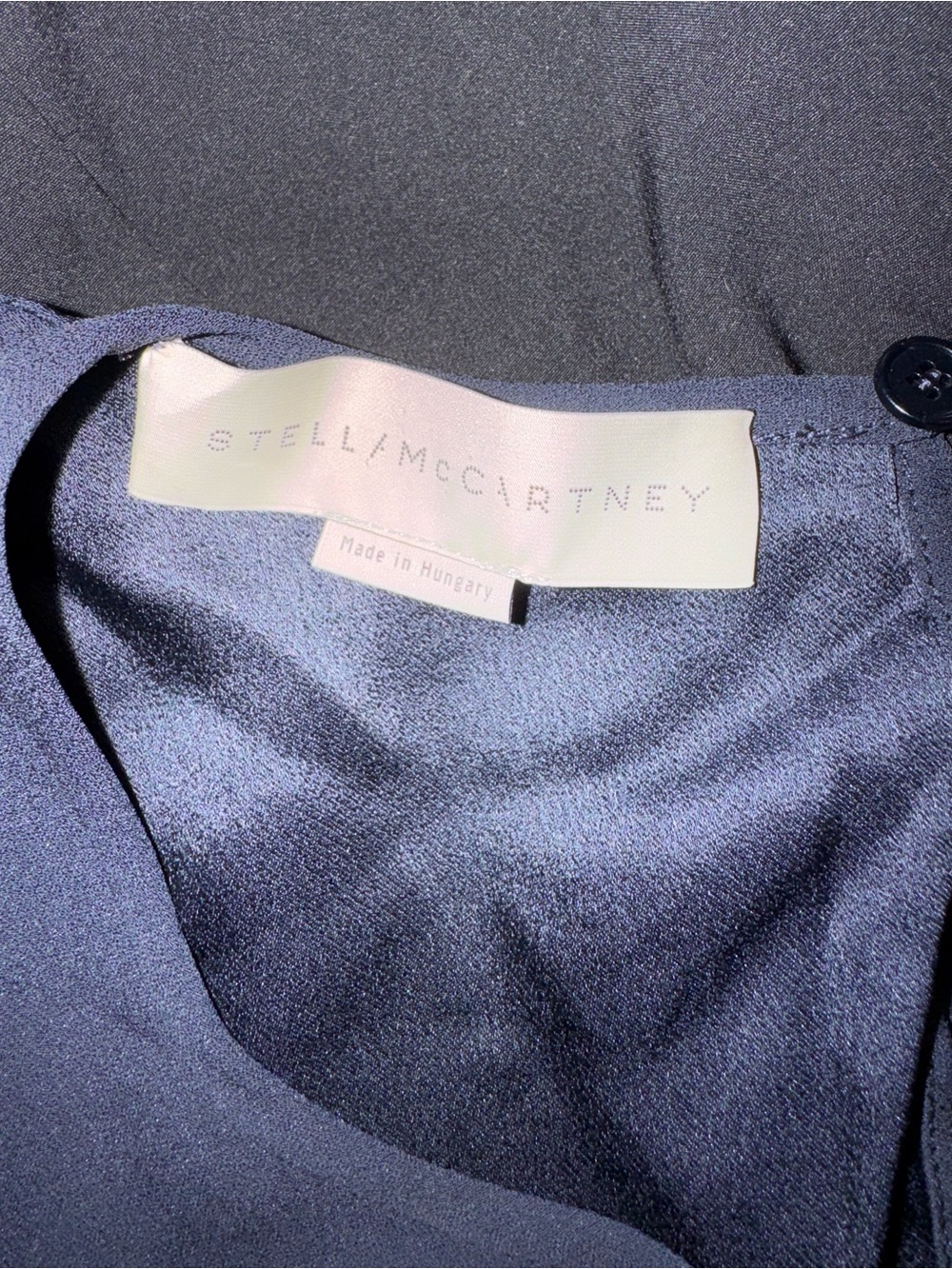 Stella McCartney Long Sleeve Navy Blouse Top Slit Sleeve Details M - Picture 6 of 8